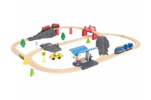 Дерев'яна залізниця PlayTive Junior 56 ел. Німеччина (Brio, Hape, Viga Toys, Ikea) НОВИНКА 2021 р.