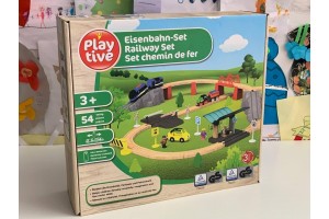 Набір дерев'яної залізниці 88 ел. Німеччина PlayTive (Brio, Hape, PlayTive, Viga Toys, IKEA)