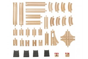 Набір дерев'яної залізниці 88 ел. Німеччина PlayTive (Brio, Hape, PlayTive, Viga Toys, IKEA)